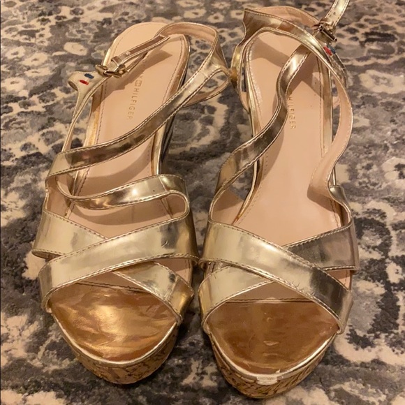 Tommy Hilfiger platform cork wedge sandals - Picture 2 of 7